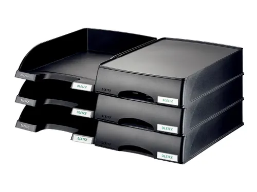 Brievenbak Leitz 5210 Plus zwart met lade A4