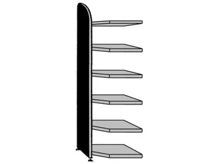 Hoekveld Hxb 2250x600mm 6legborden 1zijpaneel Zonder Achterwand Wit - 2