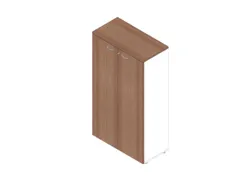 Kantoorkast,3Xhouten Vloer,4Ordnerhoogte,Romp Wit,Front Canaletto-Hout