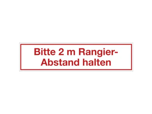 aanwijzingsbord,Rangeer-afstand van 2m aanhouden,folie,rood/wit