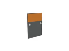 baliepaneel,v. bureau,aanbouw links,B 800mm,MS-donkergrijs,BN3005-geel