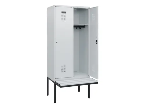 locker met bank,HxBxD 1950x800x815mm,2vak,vak B 400mm,cilinderslot