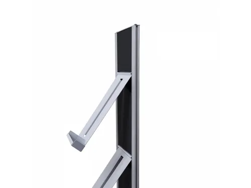 Brochurerek Totem Zwart Met Stalen Legplanken