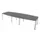 vergadertafel,HxBxD 740x3600x1400mm,vatvormig,MS-donkergrijs