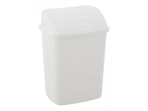 Afvalbak met Swing deksel 15 Liter Wit