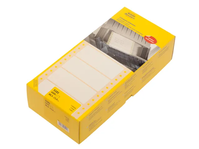 Etiket Avery Zweckform 5101 88.9x23mm 1-baans wit 6000stuks