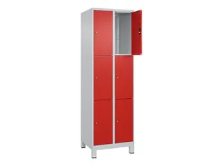 lockerkast,HxBxD 1950x600x500mm,2x3vakken,vak B 300mm,cil.-slot,voeten - 1