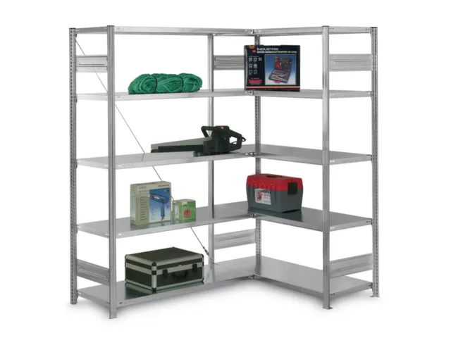 Hoekstelling 2000x1060/1415x435mm Veldlast 900kg 2x5legborden Ral7035