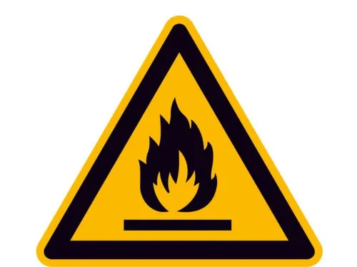 Waarschuwingsbord,Waarschuwing: Brandgevaarlijke Stoffen,Sticker,Folie