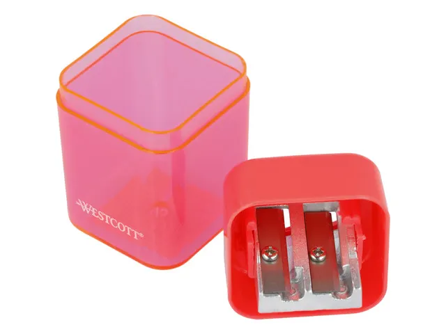 Puntenslijper Westcott dubbel metalen slijper in vierkant opvangbakje