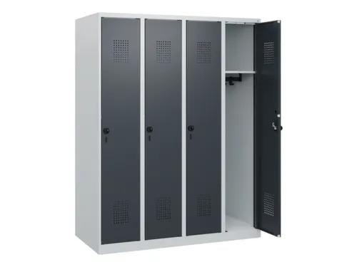 schoollocker,HxBxD 1530x1200x500mm,4vak,vak B 300mm,draaigrendel
