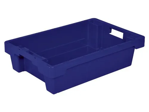 Euronorm Draaistapelbak 150x600x400mm Wanden/bodem Blauw 25l