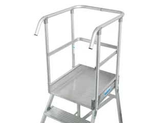 bordestrap,verrijdbaar,bordes H 1,95m,8treden,aluminium,4zwenkwielen - 4
