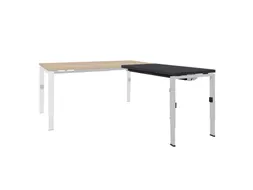 Bureau Linesto N4 aanbouwtafel 120x60cm houtprint schaduw 25mm wit