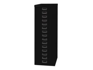 kantoor-ladekast HxBxD 857x278x380mm 15 laden romp + front zwart - 1