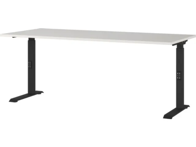 In hoogte verstelbaar bureau,HxBxD 680-910x1800x800mm,blad lichtgrijs