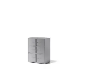 lockerkast,HxBxD 1000x800x470mm,1x6vakken,cil.-slot,sokkel - 1