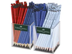 Potlood Faber-Castell Grip 2001 B in 2 kokers,144stuks blauw, rood, sk