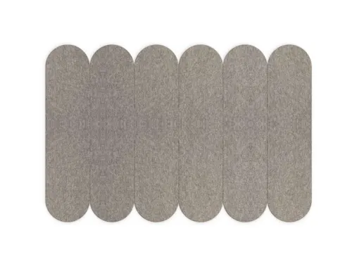 Akoestische PET-vilt ovale stroken donkergrijs 30x120cm 6 stuks