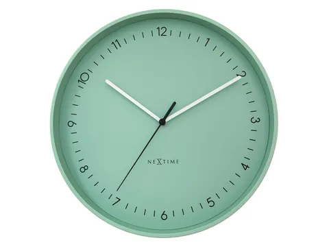 Wandklok NeXtime Berlin L 40cm mint groen aluminium