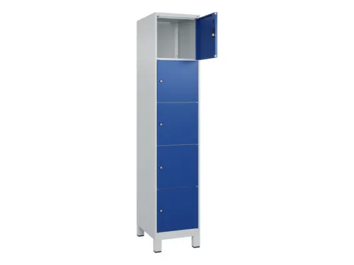 lockerkast,HxBxD 1950x400x500mm,1x5vakken,vak B 400mm,cil.-slot,voeten