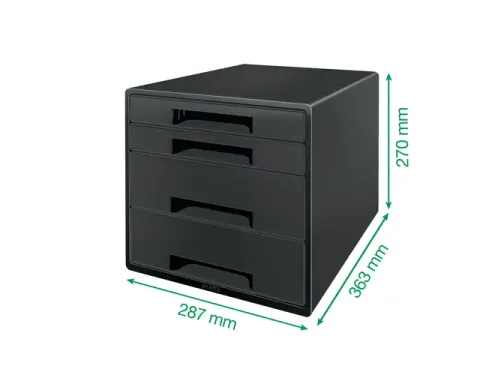 Recycle ladenblok 4 laden 287x270x363mm zwart