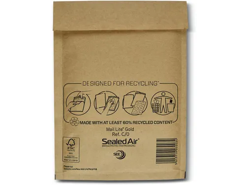 Mail Lite Gold Luchtkussenenveloppen C/0 150x210mm Kraft 200 stuks