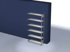 Inhaakstelling Aanbouwveld 2500x1310x435mm Vaklast 200kg 6legborden