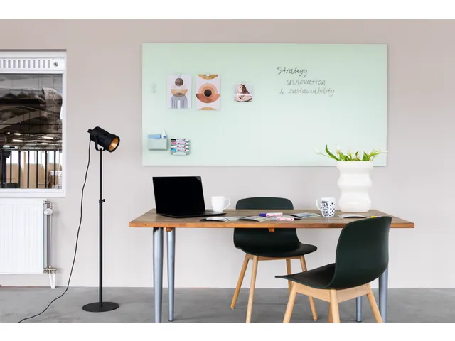 Mat Glasbord 100x150cm Sage Green rechte hoeken