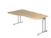 bureau in vrije vorm,HxBxD 740x1800x800/1000mm,blad eiken