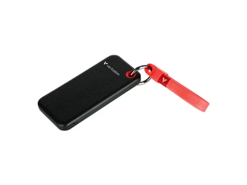 Pocket SSD Sleutelhanger met kabelbevestiging 1TB Zwart/Rood
