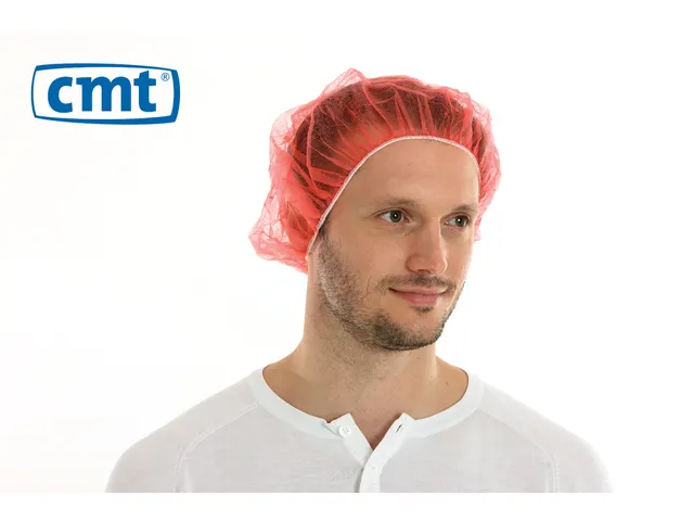 PP non woven haarnet rood 50cm bouffant cap maat M 1000 stuks
