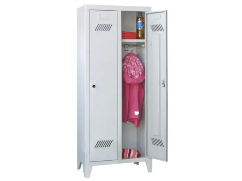 lockerkast v. kinderen,HxBxD 1300x530x300mm,2vak,RAL7035,front RAL5010