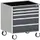 ladekast verrijdbaar 880x800x525mm 5laden romp RAL7035 front RAL7016