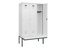 locker met bank,HxBxD 2120x1200x815mm,3vak,vak B 400mm,cilinderslot