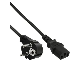 Kabel inLine STROOM C13 recht - CEE7/7 haaks 1,8 meter zwart - 1