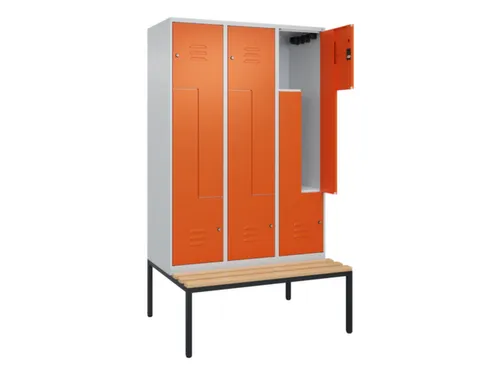 Z-garderobekast,HxBxD 2120x1200x815mm,6vak,vak B 400mm,cil.-slot