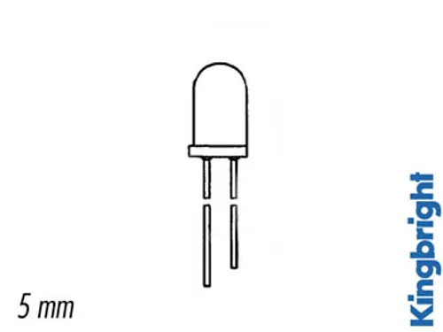 5mm Weerstand LED Lamp 12V Rood Diffuus