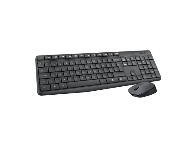 Logitech MK235 toetsenbord Inclusief muis USB QWERTZ Duits Grijs