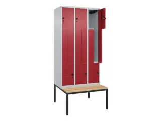 Z-garderobekast,HxBxD 2120x900x815mm,6vak,vak B 300mm,draaigrendel - 2
