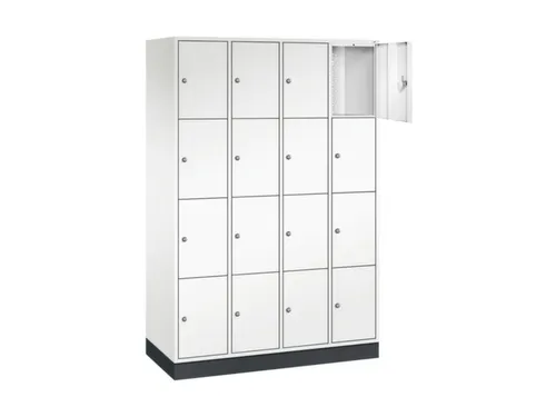 lockerkast,HxBxD 1950x1220x500mm,4x4vakken,cil.-slot,sokkel
