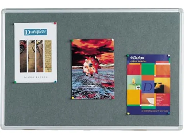 Textielbord Met Aluminium Frame 60x45cm Grijs Incl. Montagemateriaal