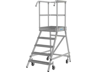 bordestrap,verrijdbaar,bordes H 1,2m,5treden m. R13-laag,aluminium - 3