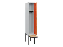 locker met bank,HxBxD 1950x300x815mm,1vak,vak B 300mm,draaigrendel