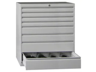 ladekast HxBxD 1000x1023x600mm 8laden RAL7035 front RAL6011 - 1