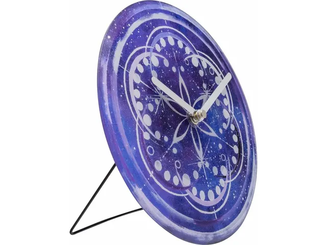 Tafelklok Nextime dia 20cm indigo glas Cosmo Indigo Tafel