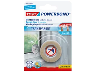 Powerbond Tesa 55743 montagetape transparant 19mmx1,5m - 1