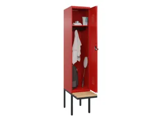 locker met bank,HxBxD 2120x400x815mm,1vak,vak B 400mm,draaigrendel - 1