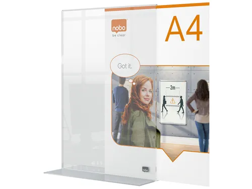 Infobord Nobo Premium Plus A4 acryl vrijstaand