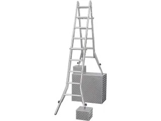 multifunctionele telescoopladder,4x4,sporten,balk L 4,2m,aluminium - 2